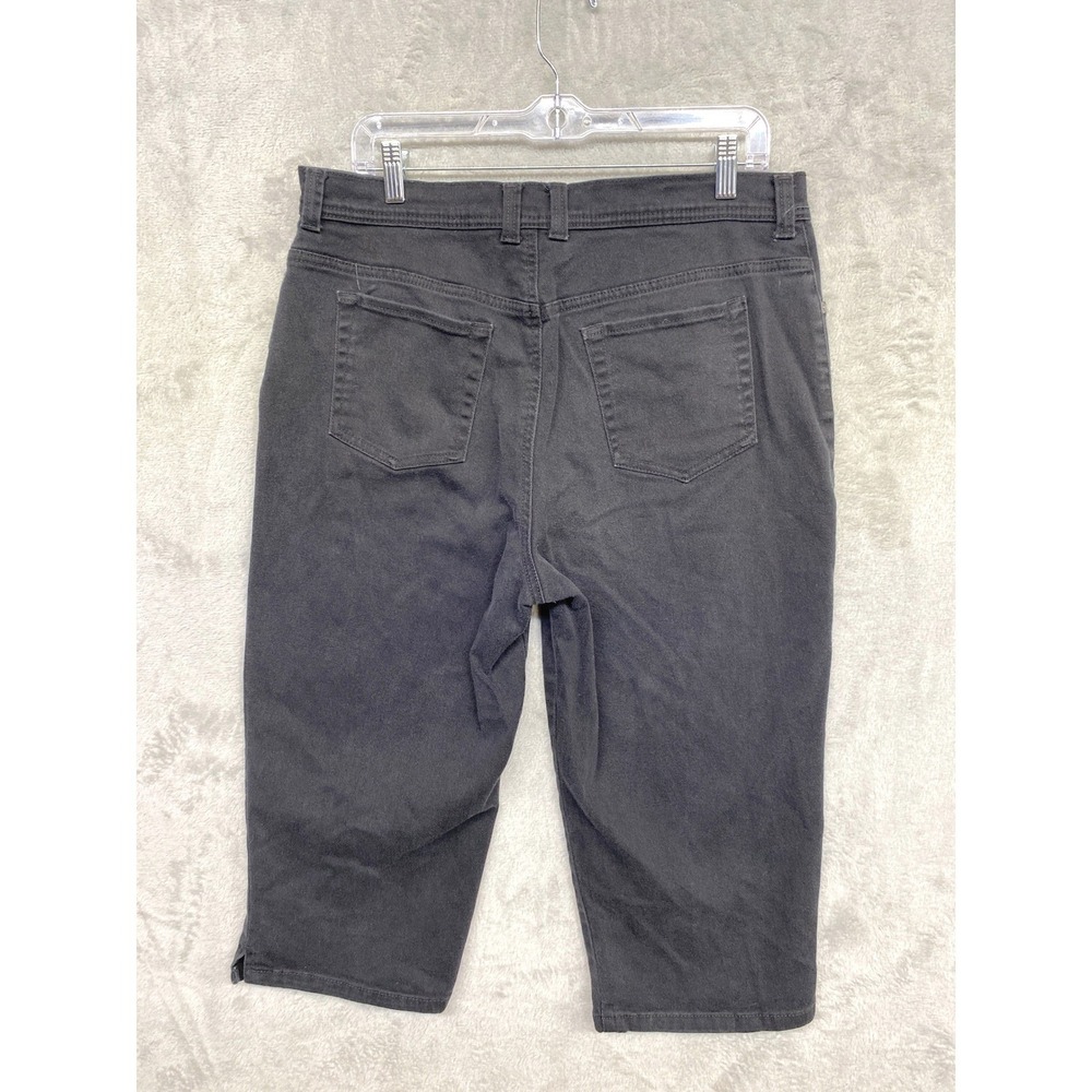 High-Rise Black Preppy Capri Jean Gloria Vanderbilt Amanda Sz 14 (34x18) Stretch - Picture 5 of 8